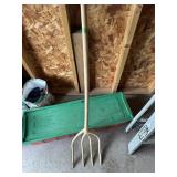 Wooden hay fork