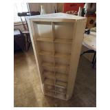 Corner cubby hole shelf