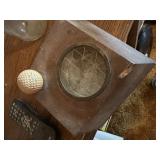 Wood block golf ball planter?