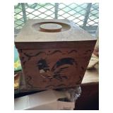 Vintage wooden rooster cannister