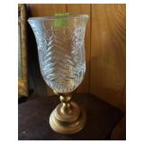 Brass and glass candleholder