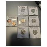 Uncirculated US pennys and nickels