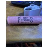 1962 D roll of US pennies