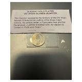 24 Karat Gold plated US Virgin Islands quarter