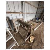 Pair of wooden saw horses