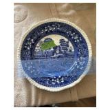 England Blue glazed plate
