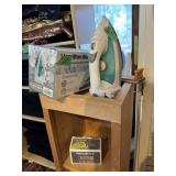 Wood cabinet, iron, misc sewing