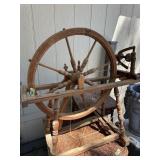 Antique wooden sewing spinning spindle