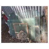 Misc pieces of heavy, thick glass