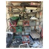 Outdoor shelf w/misc items