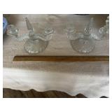 Pair of Crystal glass candleholders