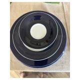 Set of Navy  Blue and white dishes