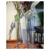 Misc glass vase w/floral decor