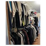 Misc contents of mens Master closet-hanging items