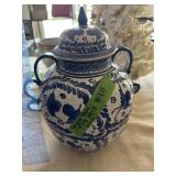Old Glazed dish with lid-as is