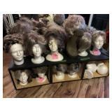 MIsc Ladies wigs w/stands