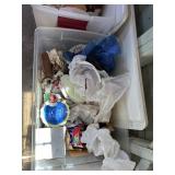 Misc tubs of Christmas and holiday decor