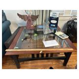 Glass top/wooden table