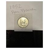 1952 Silver Ben Franklin half dollar