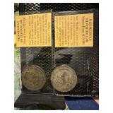 Pair of Silver Mexican coins