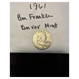 1961D  Ben Franklin half dollar