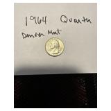 1964 D Silver US quarter