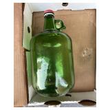 One Gallon Green glass bottle