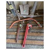 Pair of Pipe wrenches,handsaws,handtools