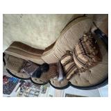 Beautiful Cloth and wood couch w/pillows