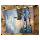 Beach and Lighthouse painting