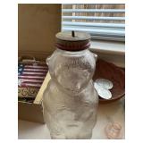 old Glass bear bank