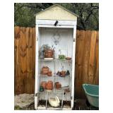 Handcrafted stand w/misc planters