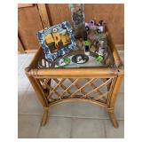 Glass top rotan table