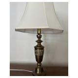 Brass base lamp w/shade