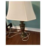 Brass base lamp w/shade