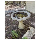 Cement birdbath