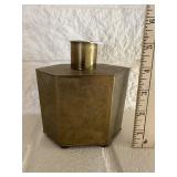 Brass Chinese hexagonal tea caddy