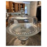 Glass cake stand with cover