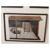 Antique Chinese print on rice or pith paper