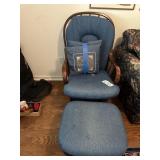 Glider rocker and ottoman
