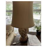 Glazed Asian style lamp w/shade