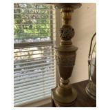 Brass base lamp w/shade