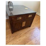 Asian? Wooden cabinet w/brass attachments