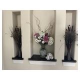 Floral decor w/vases