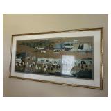 Framed Japan large gold scroll print