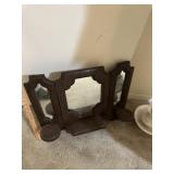 Wooden mirror candleholder