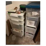 Pair of storage container w/misc sewing, etc