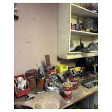 Misc contents of shop counters, cabinets
