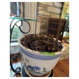 Glazed Asian planter