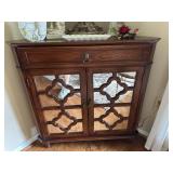 Wooden doubledoor, glassfront cabinet